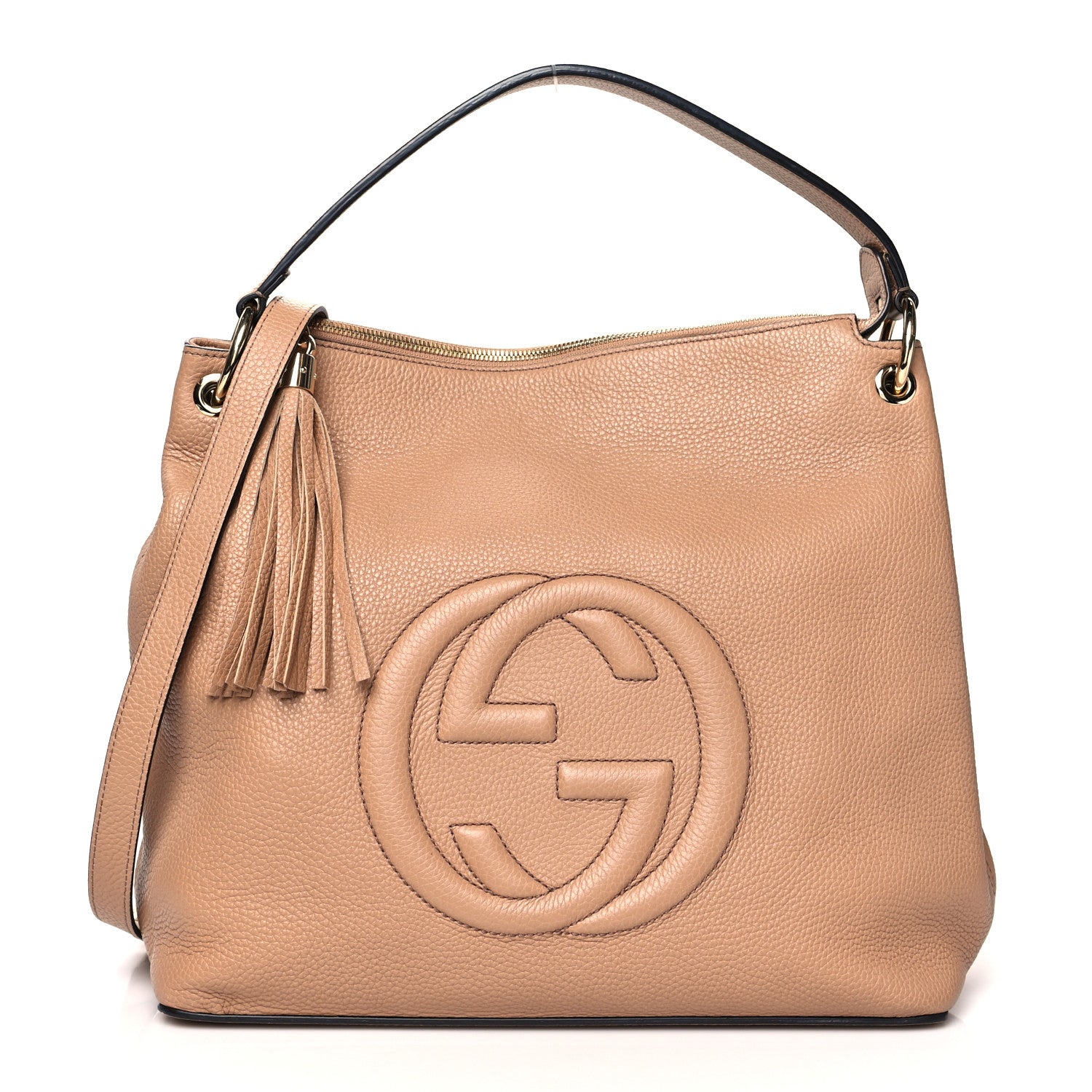 Gucci Pebbled Calfskin Large Soho Hobo Camelia 1 of 12