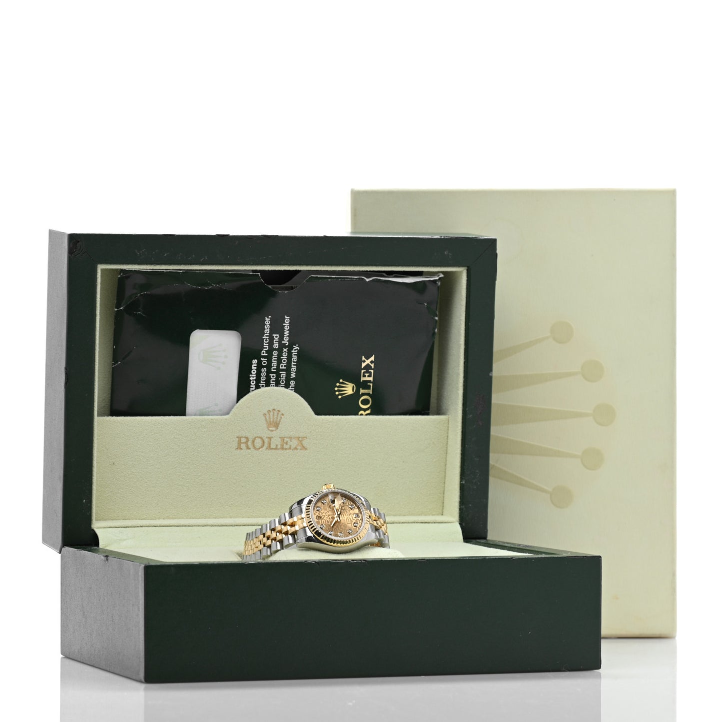 Stainless Steel 18K Yellow Gold Diamond 26mm Oyster Perpetual Datejust Watch Champagne Jubilee 179173