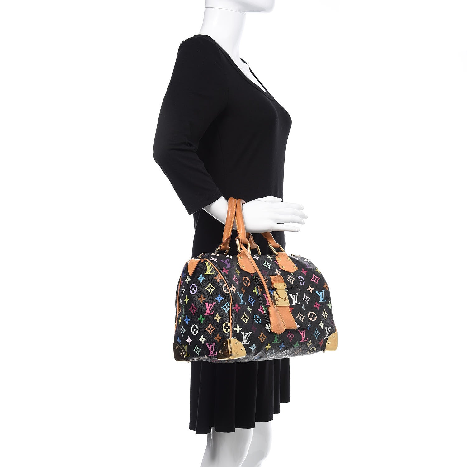 Louis Vuitton Monogram Multicolor Speedy 30 Black 2 of 24