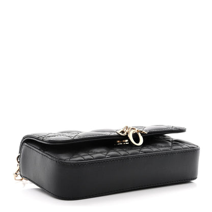Christian Dior Lambskin Cannage Dior Talk Phone Pouch Black 4 of 12