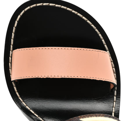 Louis Vuitton Calfskin Damier Ebene Passenger Heeled Sandals 37 Venus Pink 14 of 14