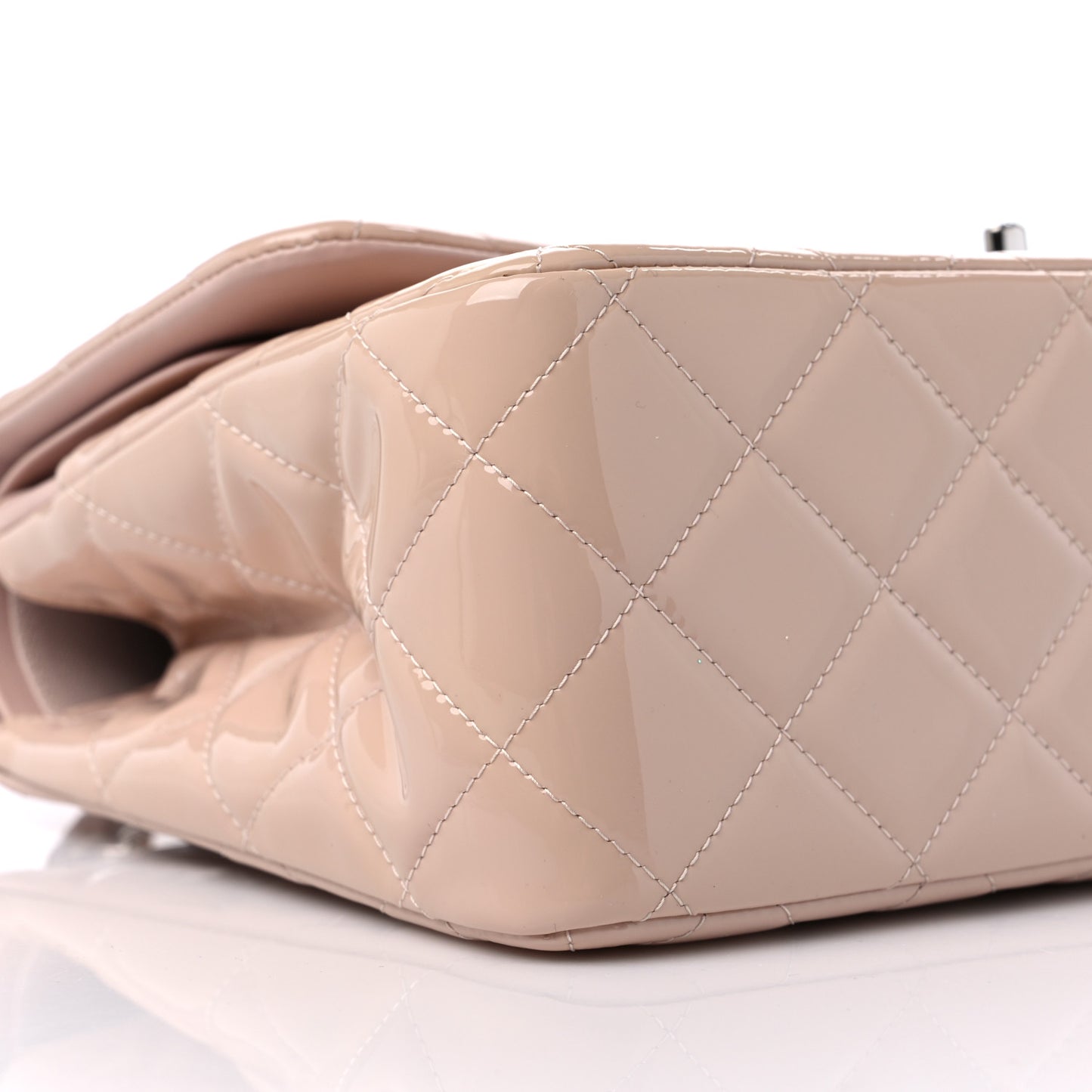 Patent Quilted Jumbo Double Flap Light Pink
