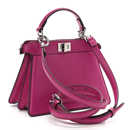 Fendi Shiny Nappa Petite Peekaboo I SEE U Satchel Magenta 2 of 9