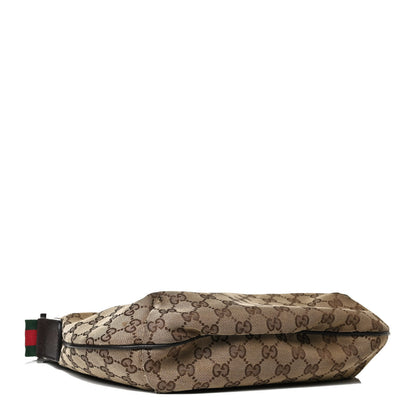 Gucci Monogram Web Medium Half Moon Hobo Dark Brown 4 of 20