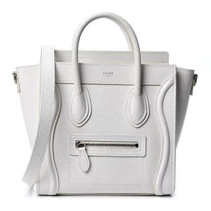 Celine Drummed Calfskin Nano Luggage White 1 of 10