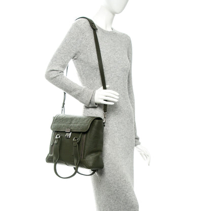 3.1 Phillip Lim 3.1 Textured Calfskin Medium Pashli Satchel Military Green 2 of 7