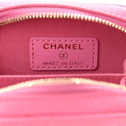 Chanel Caviar Quilted Phone Holder Wallet On Chain WOC Pink 8 of 11