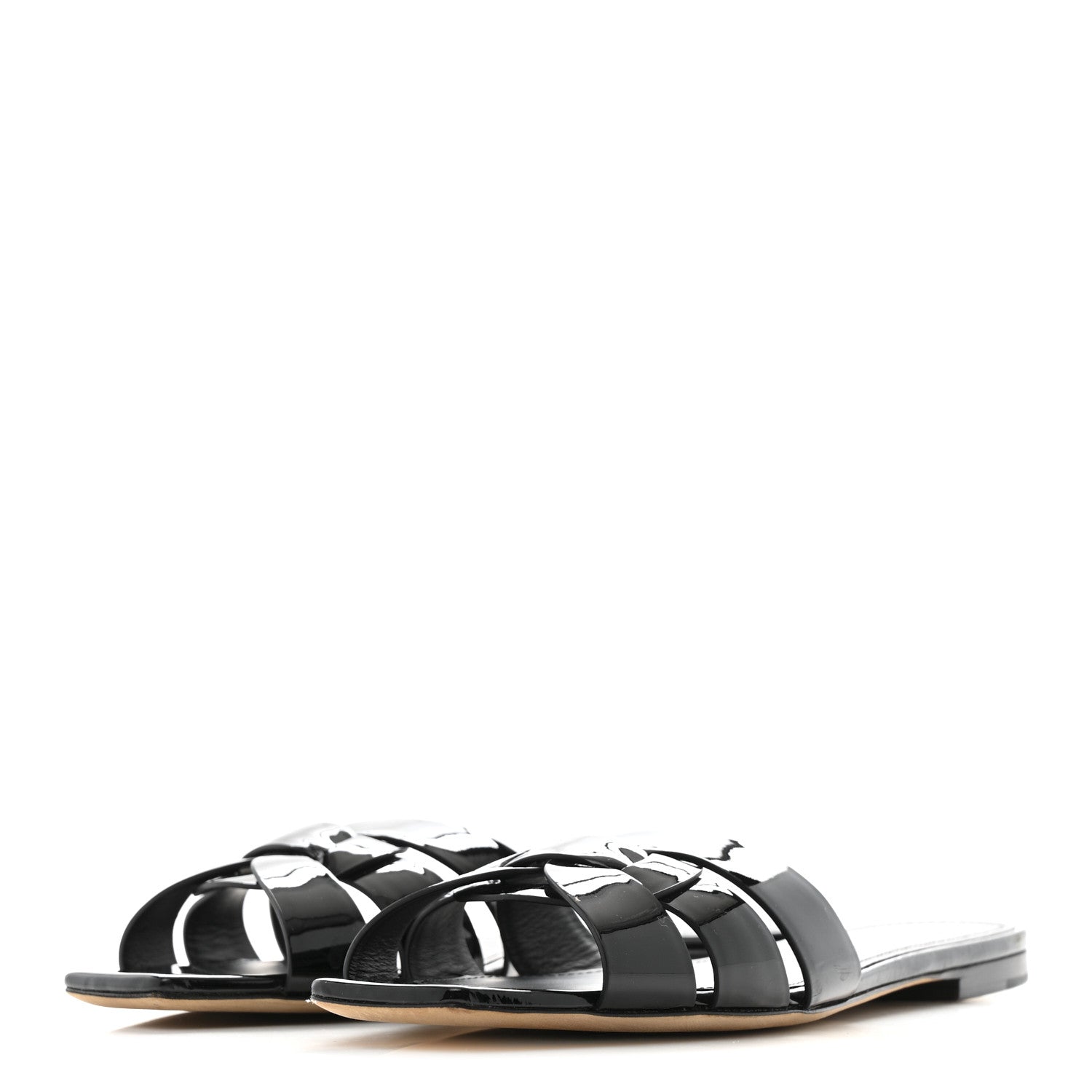 Saint Laurent Vitello Vernice Nu Pied 05 Sandal 39.5 Black 4 of 10