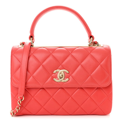 Chanel Lambskin Quilted Small Trendy CC Flap Dual Handle Bag Red 1 of 12