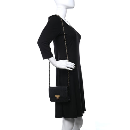 Chanel Goatskin Stitched Golden CC Wallet on Chain WOC Black 2 of 10