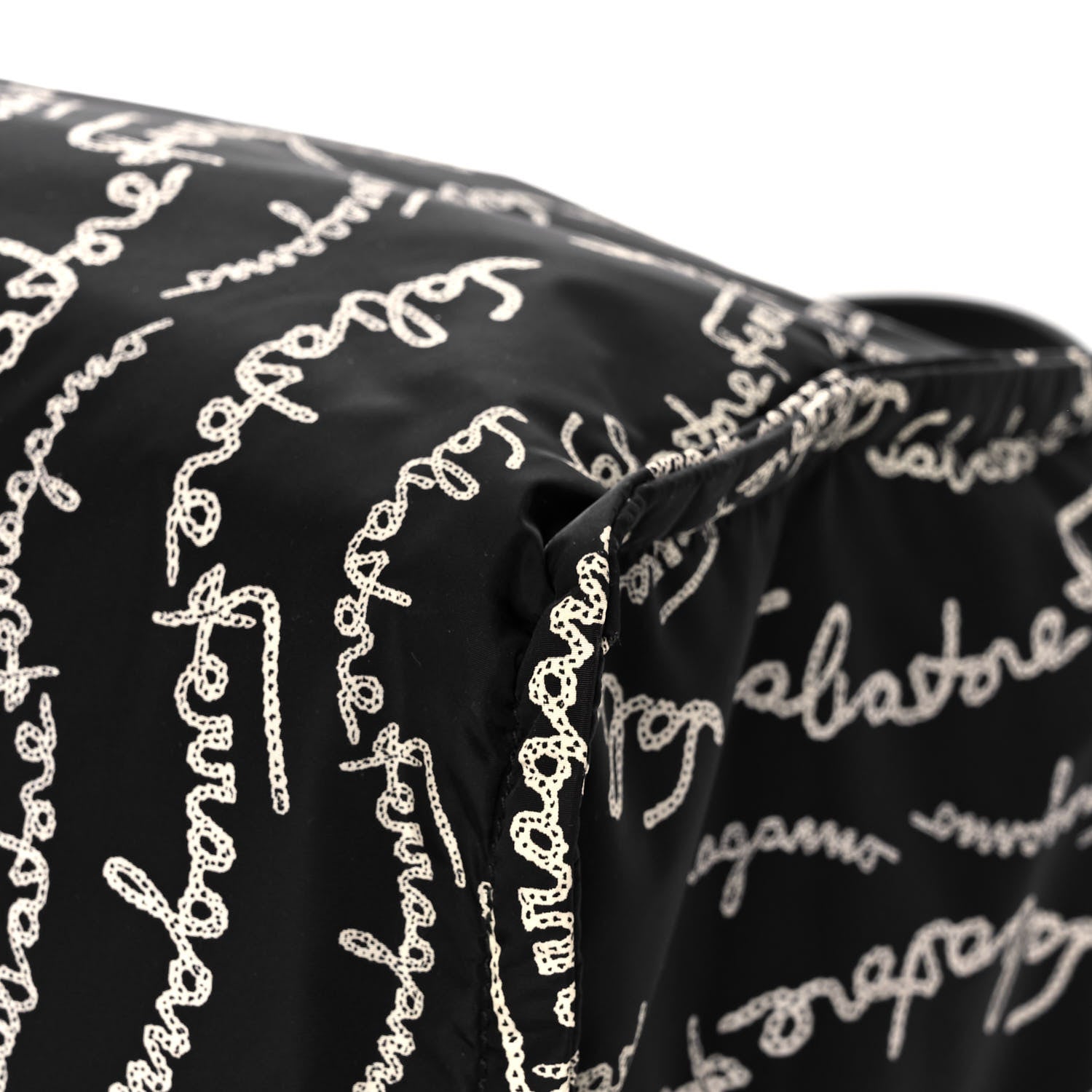 Salvatore Ferragamo Nylon All Over Printed Logo Tote Black 10 of 14