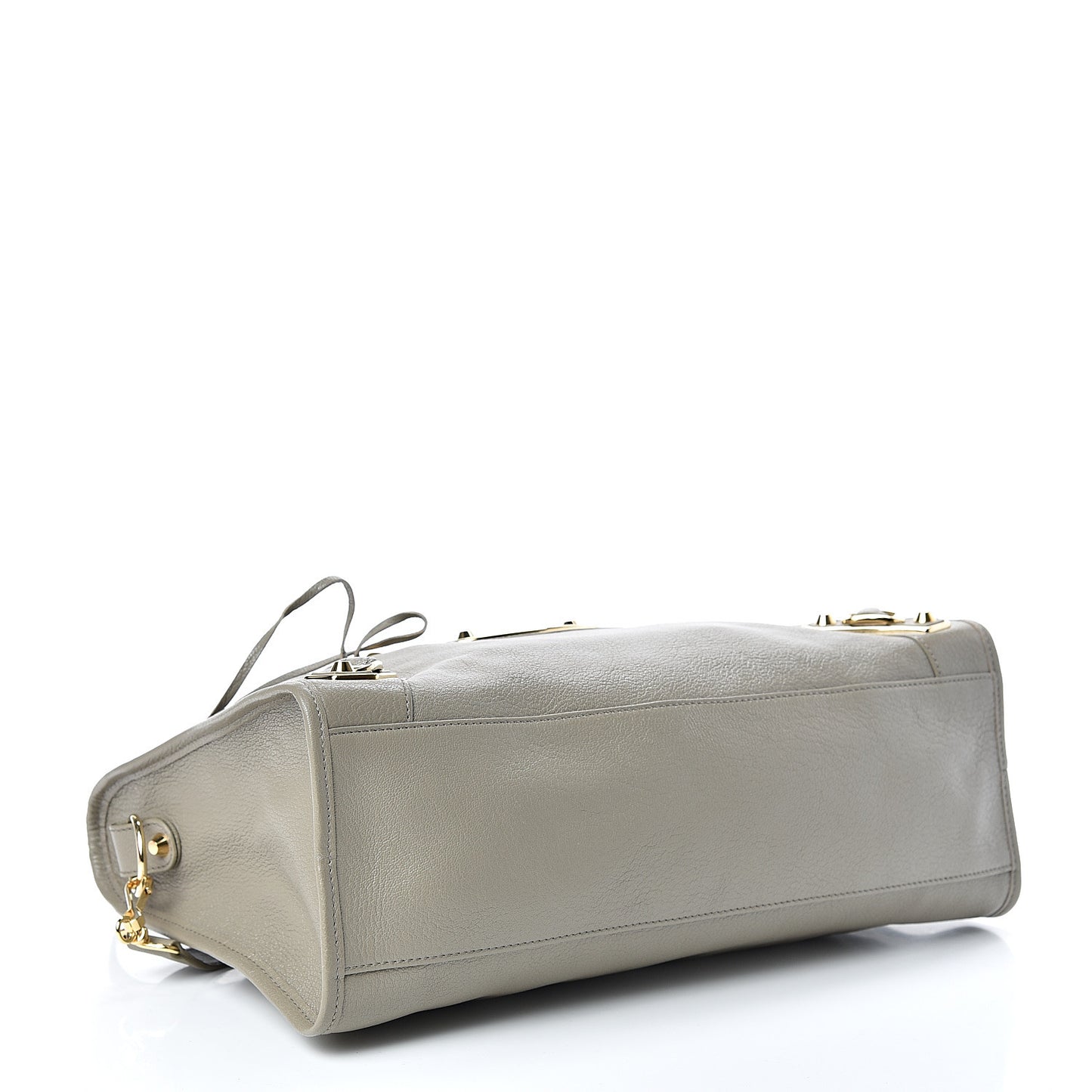 Chevre Gold Metallic Edge Hardware City Gris Taupe