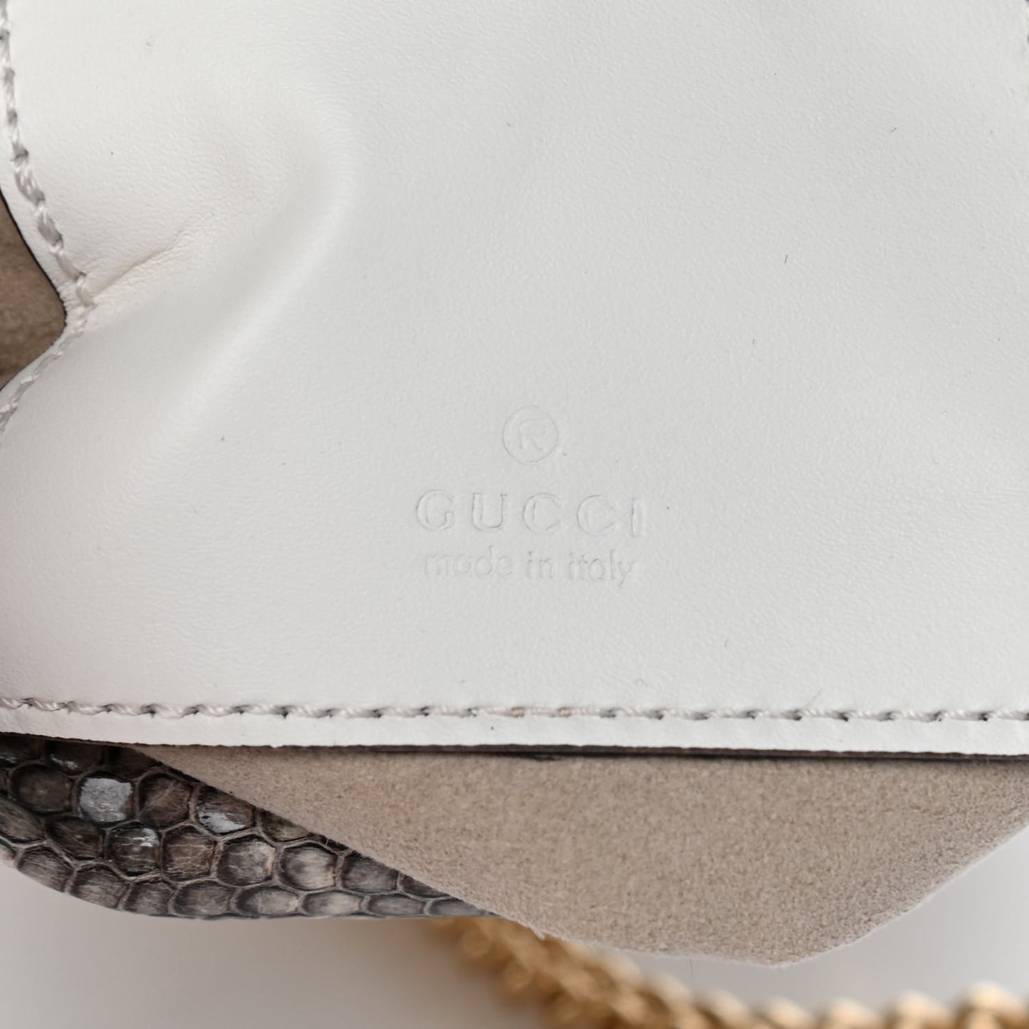 Snakeskin Mini Zumi Bucket Bag Grey