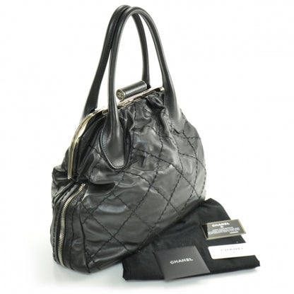 Chanel Lambskin Expandable Stitched Frame Top Bag Black 3 of 12