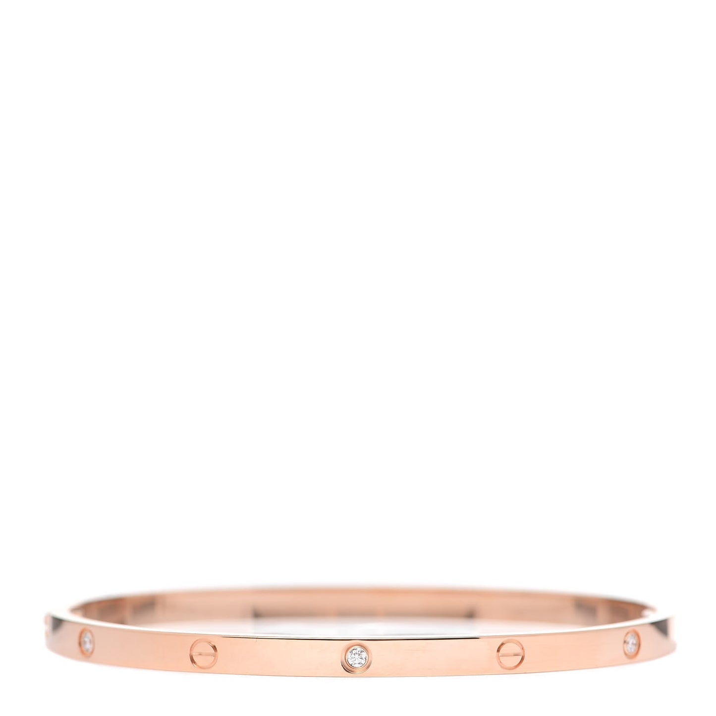18K Pink Gold 6 Diamond Small LOVE Bracelet 17