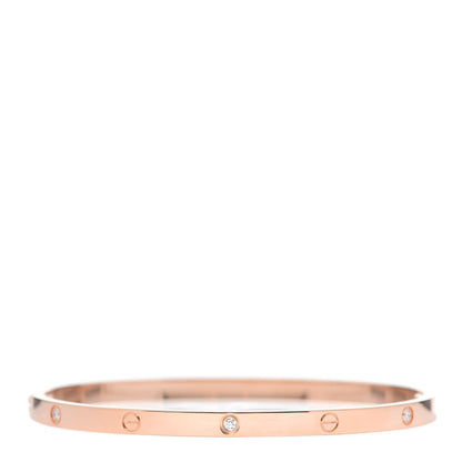 Cartier 18K Pink Gold 6 Diamond Small LOVE Bracelet 17 3 of 7