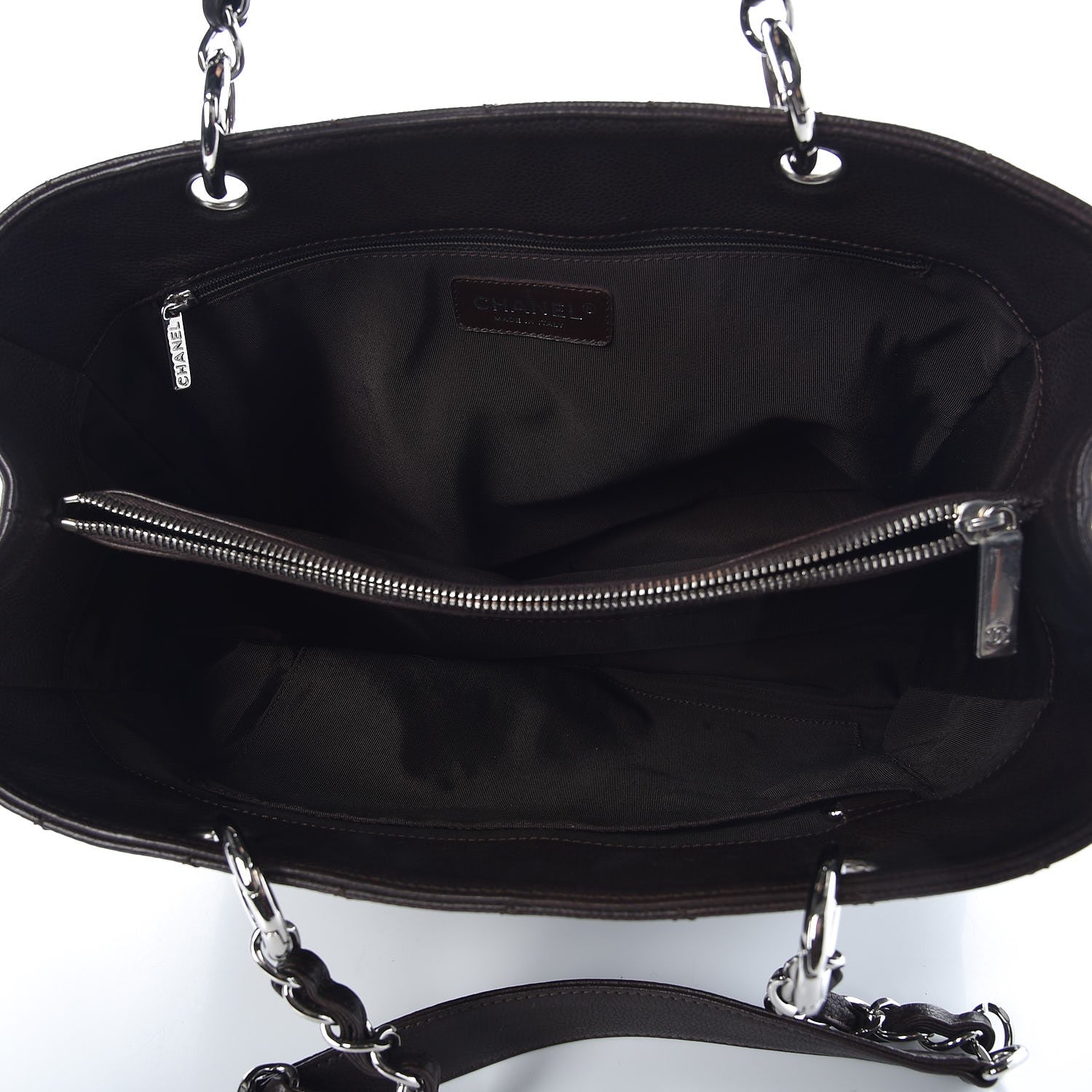 Chanel Caviar Quilted Grand Shopping Tote GST Dark Brown 5 of 7
