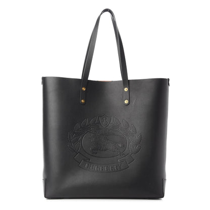 Burberry Calfskin Crest Embossed Large Tote Black 1 of 10