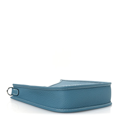 Hermes Taurillon Clemence Evelyne TPM New Blue Jean 4 of 11