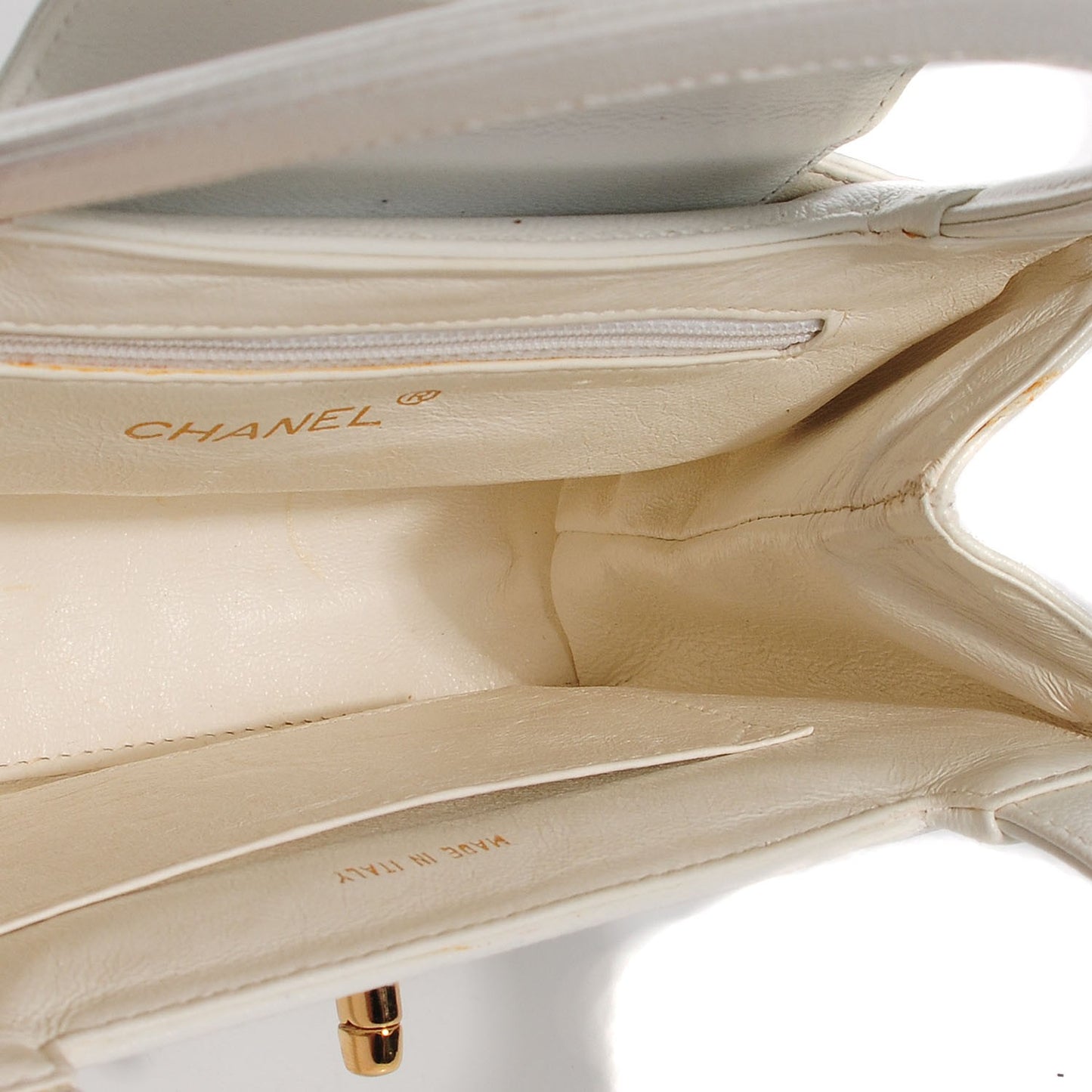 Caviar Small Kelly Flap Bag White