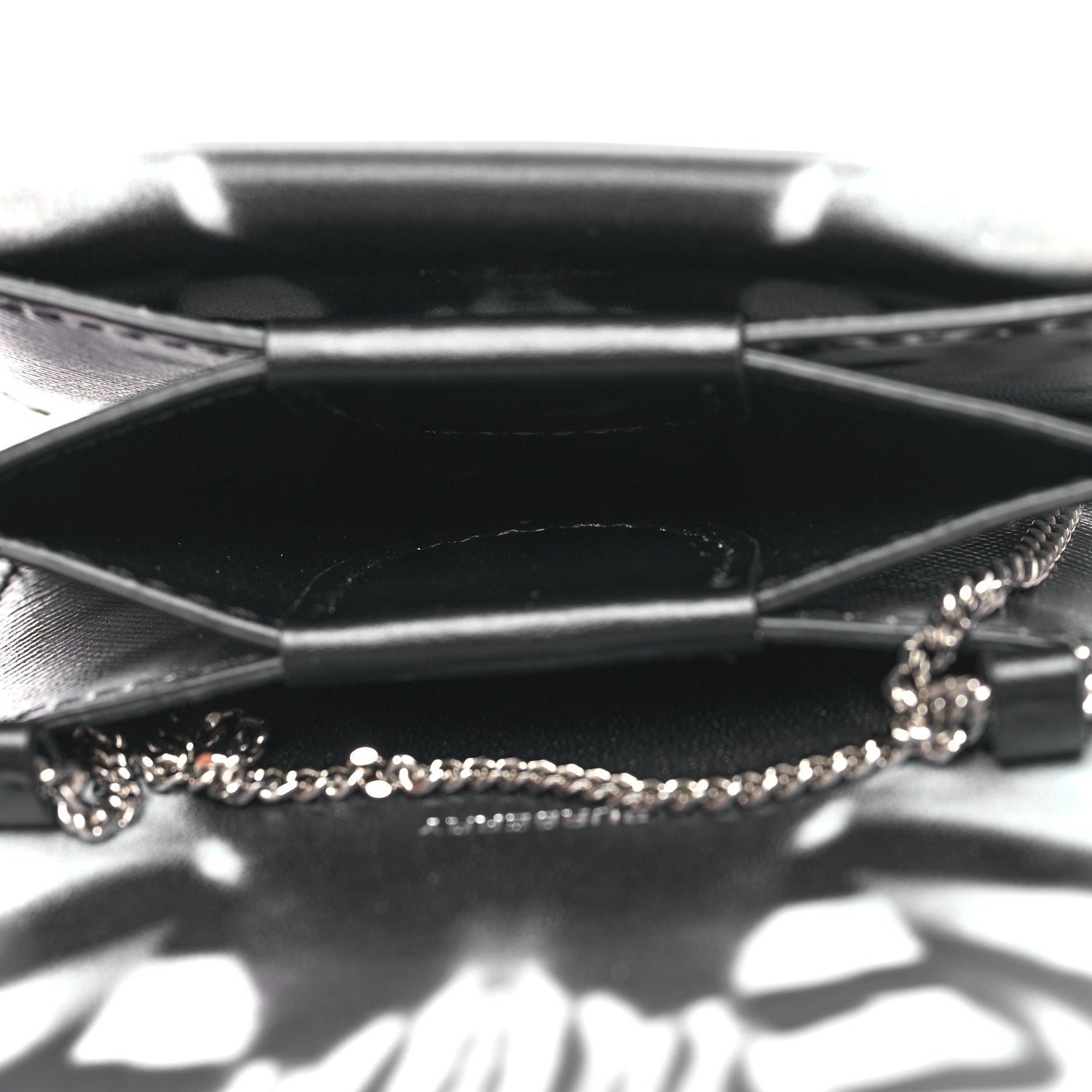 Burberry Calfskin Zebra Wallet on Chain Black White 9 of 11