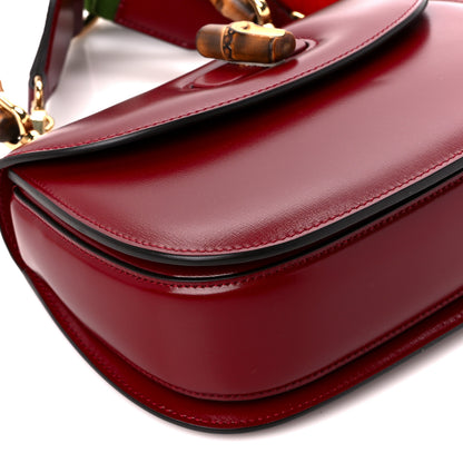 Gucci Boarded Dyana Lux Calfskin Web Small Bamboo 1947 Top Handle Bag Red 12 of 13