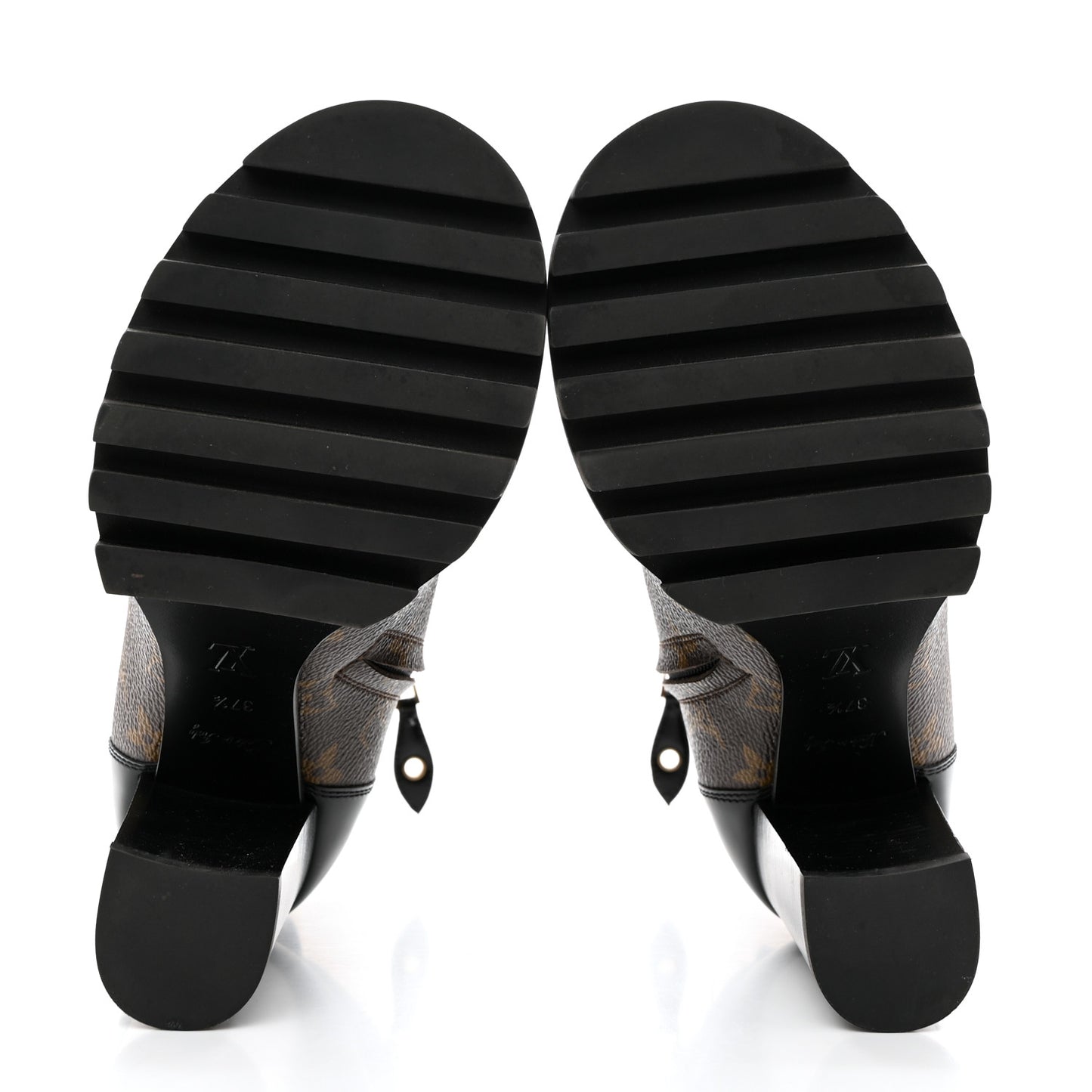 Patent Calfskin Monogram Star Trail Ankle Boots 37.5 Black