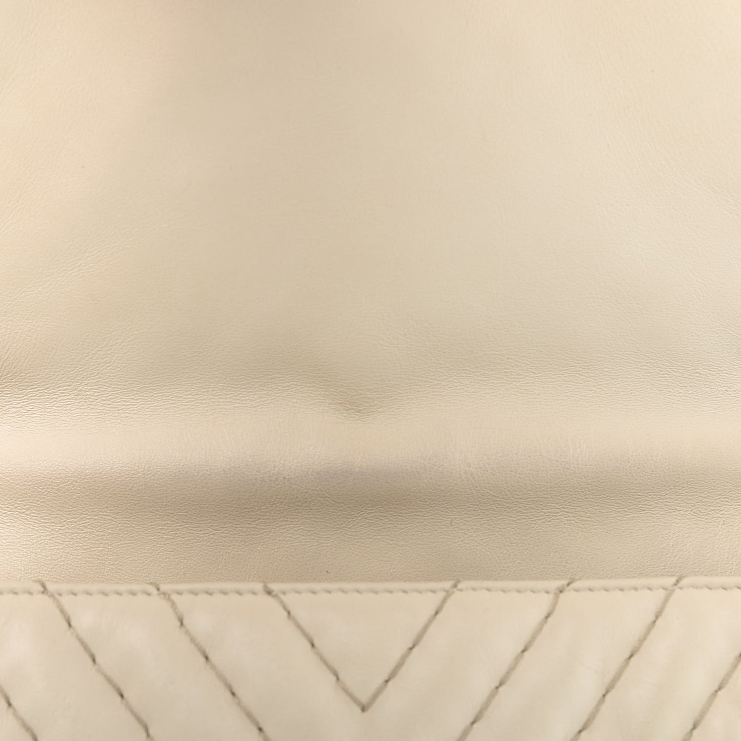 Calfskin Surpique Chevron Large Flap Beige