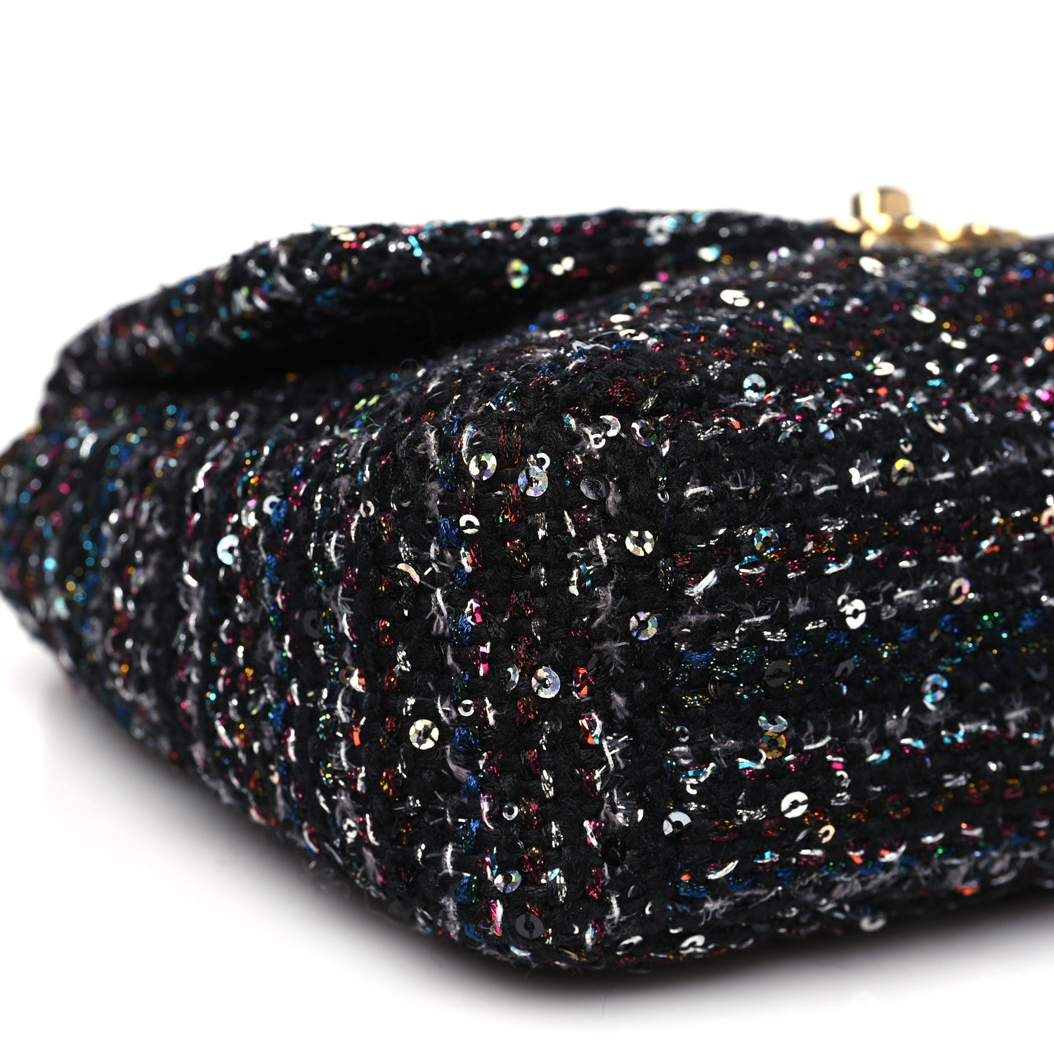 Chanel Tweed Sequin Quilted Medium Chanel 19 Flap Black Multicolor 9 of 10