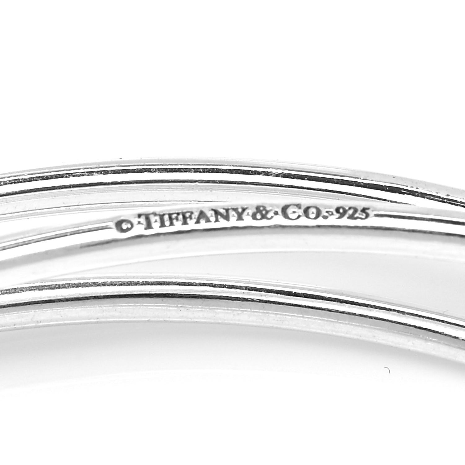Tiffany Sterling Silver 1837 Triple Bangle Lock Bracelet 5 of 5