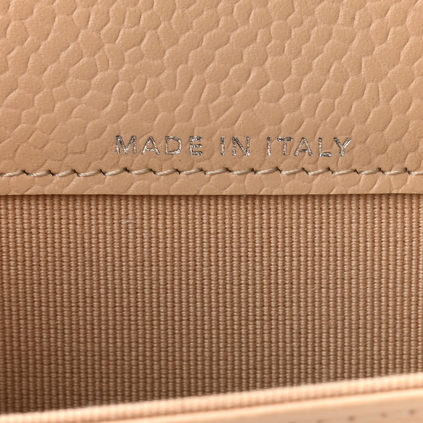 Caviar Quilted Flap Card Holder Wallet Beige