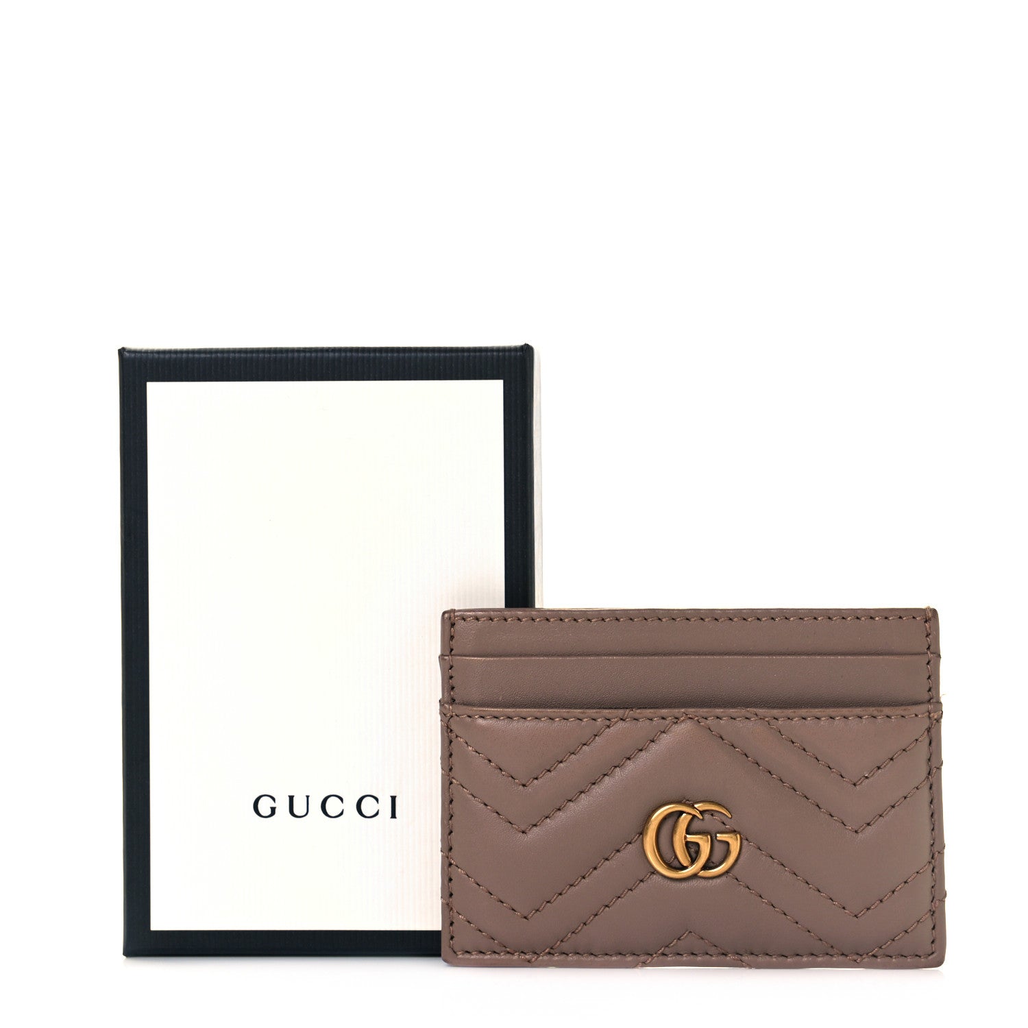 Gucci Calfskin Matelasse GG Marmont Card Holder Porcelain Rose 10 of 10