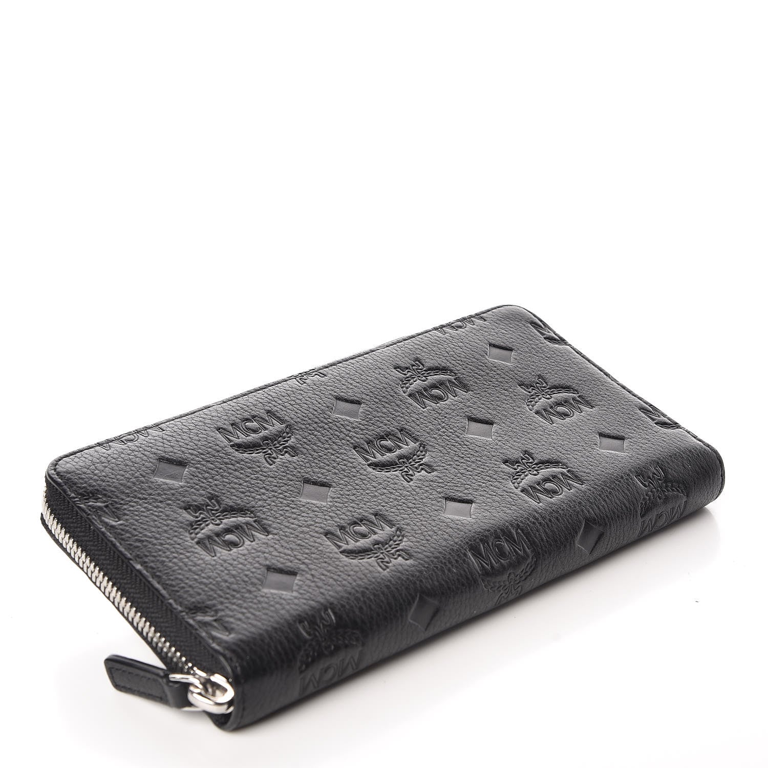 MCM Calfskin Ottomar Monogram Klara Zip Wallet Black 4 of 11