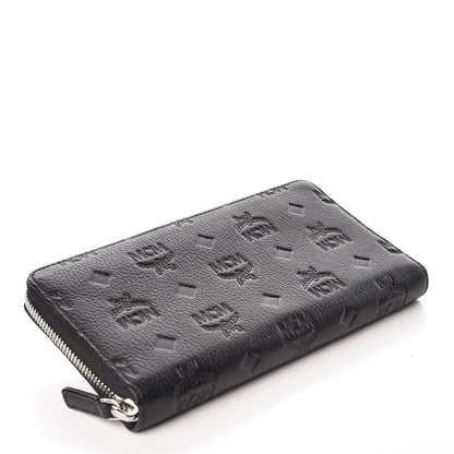 MCM Calfskin Ottomar Monogram Klara Zip Wallet Black 4 of 11