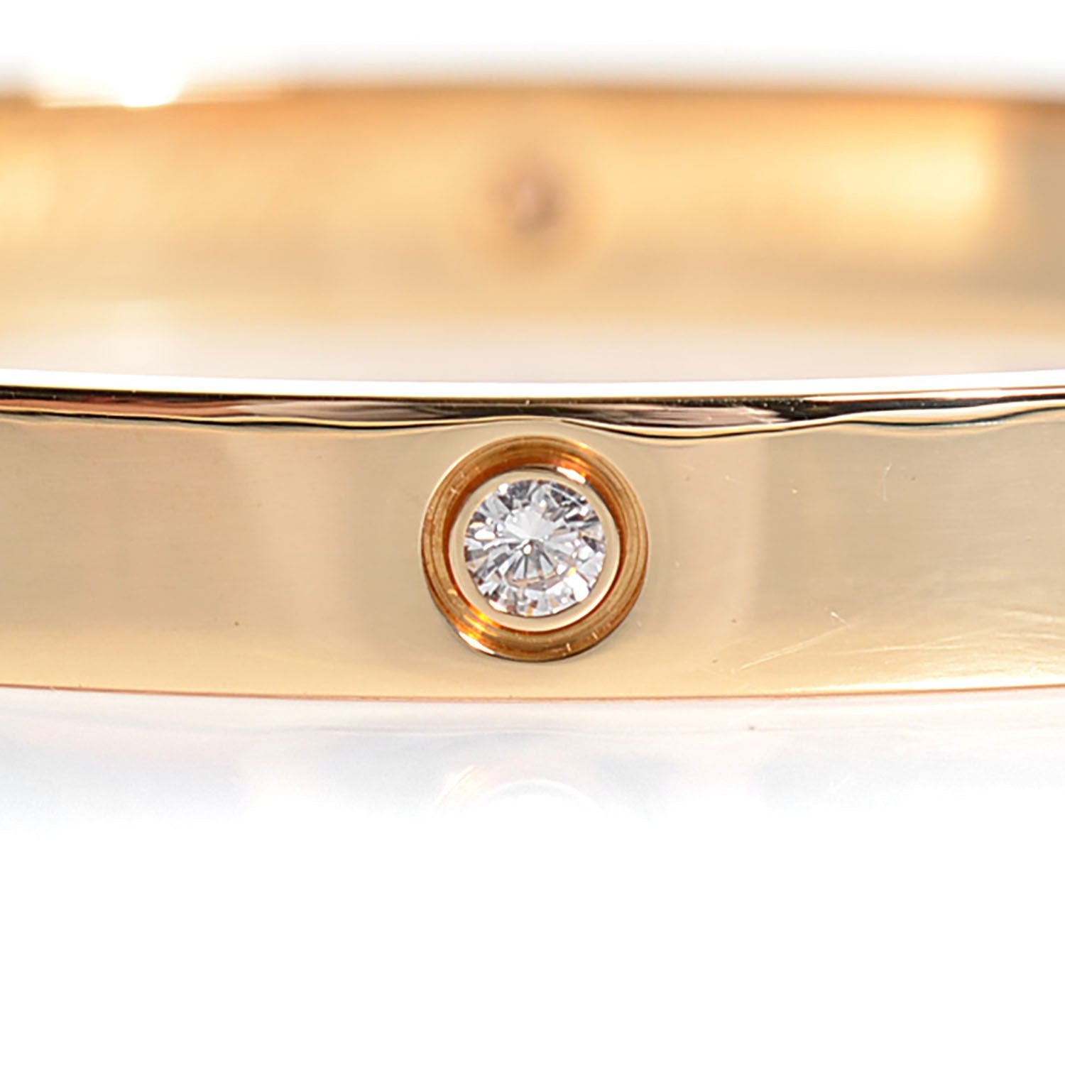 Cartier 18K Yellow Gold 6 Diamond LOVE Bracelet 16 4 of 8
