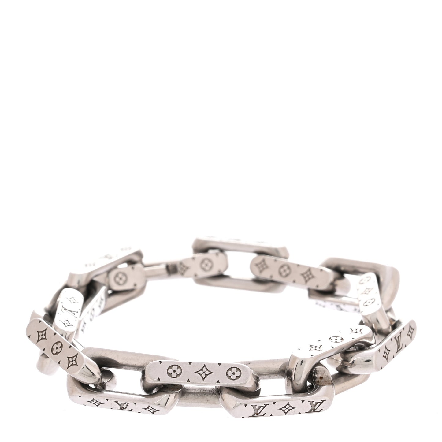 Monogram Chain Bracelet M Silver