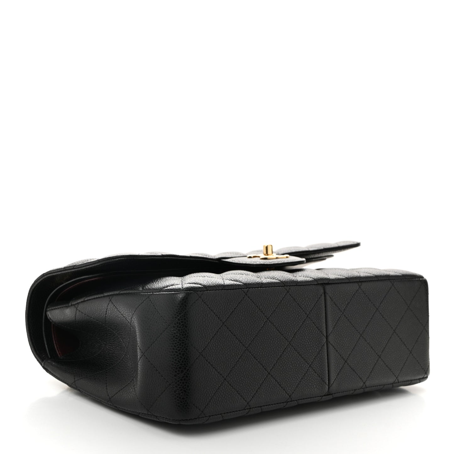 Caviar Quilted Jumbo Double Flap Black