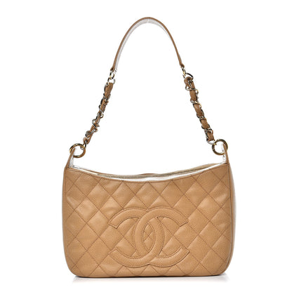 Chanel Caviar Quilted Timeless CC Shoulder Bag Beige 1 of 22
