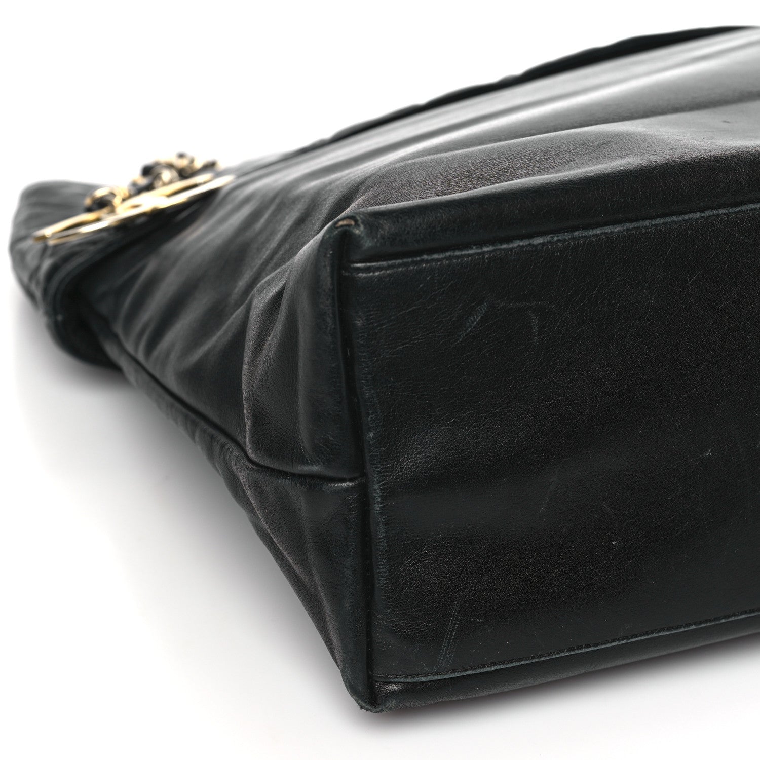Chanel Lambskin Quilted Shopping Tote Black 7 of 9