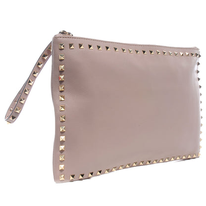 Valentino Garavani Vitello Rockstud Zip Wristlet Pouch Poudre 3 of 7