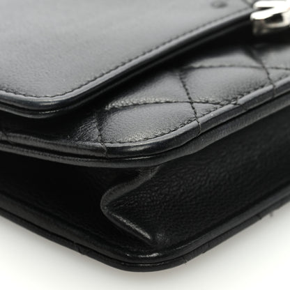 Chanel Grained Calfskin Quilted CC Box Wallet On Chain WOC Black 8 of 9