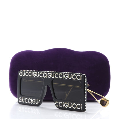 Gucci Acetate Crystal Mask-Frame Sunglasses GG0431S Black 8 of 8