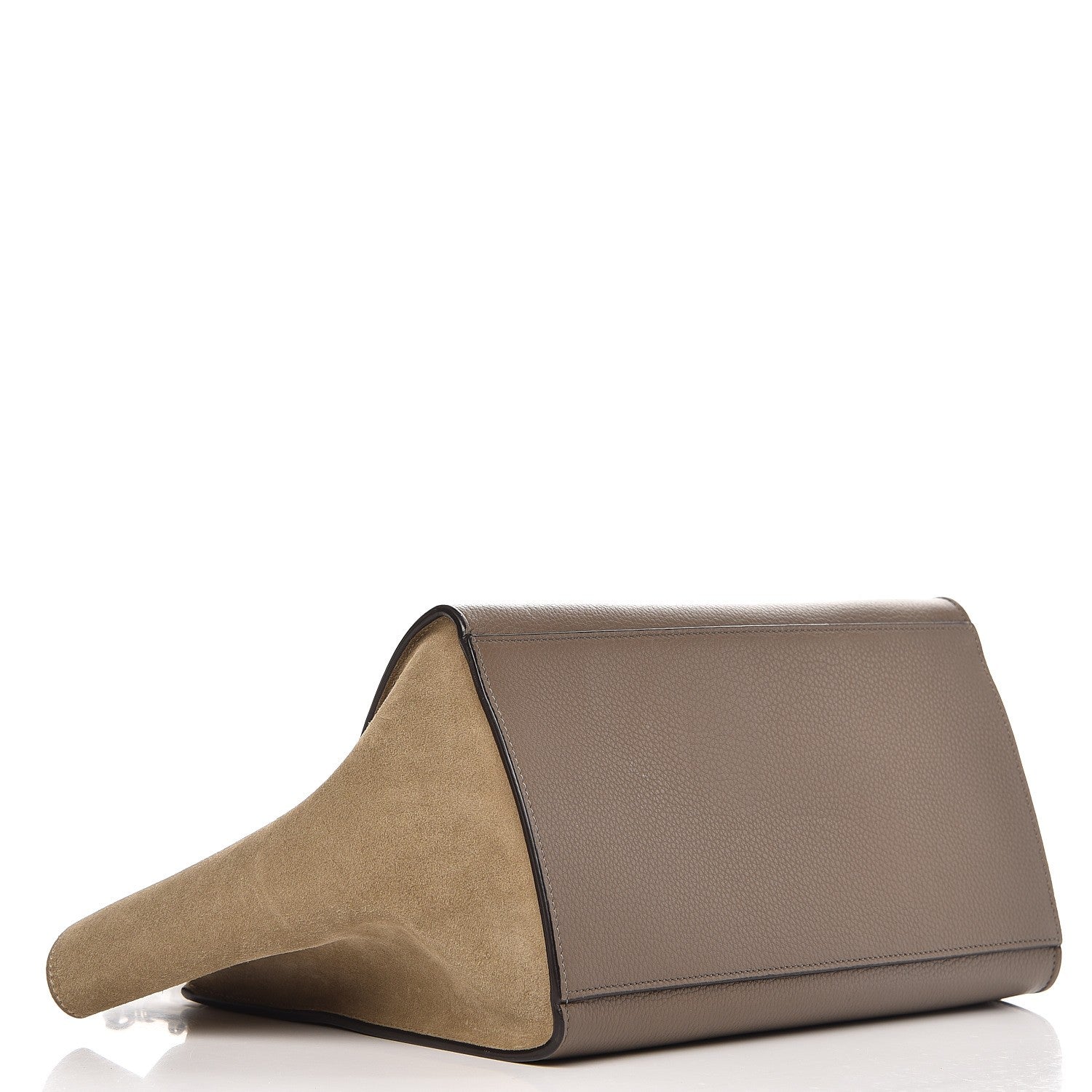Celine Drummed Calfskin Suede Small Trapeze Souris 5 of 8