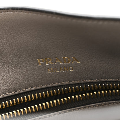 Prada Glace Calfskin Embossed Logo Tote Argilla 6 of 9