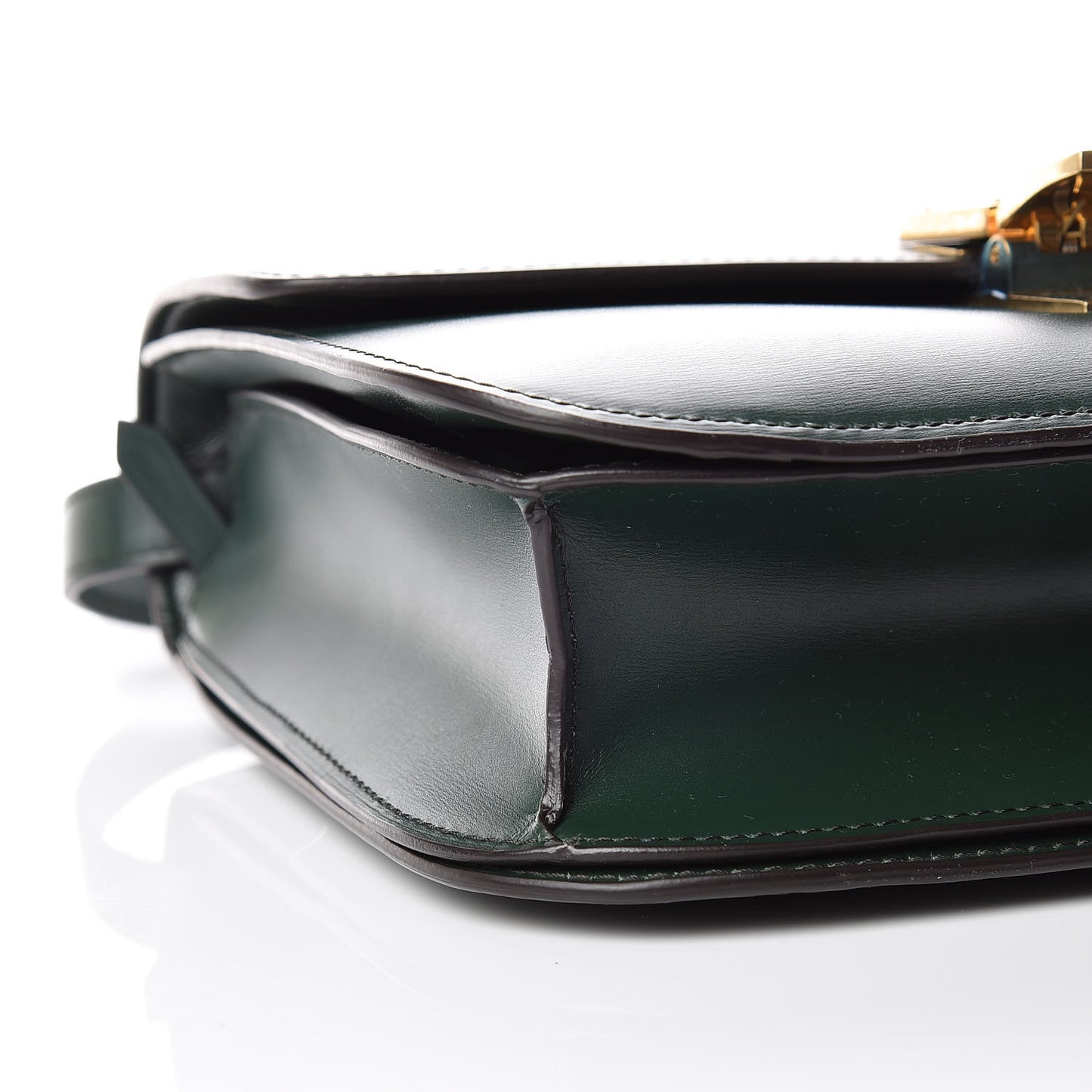 Box Calfskin Medium Classic Box Flap Bag Dark Green
