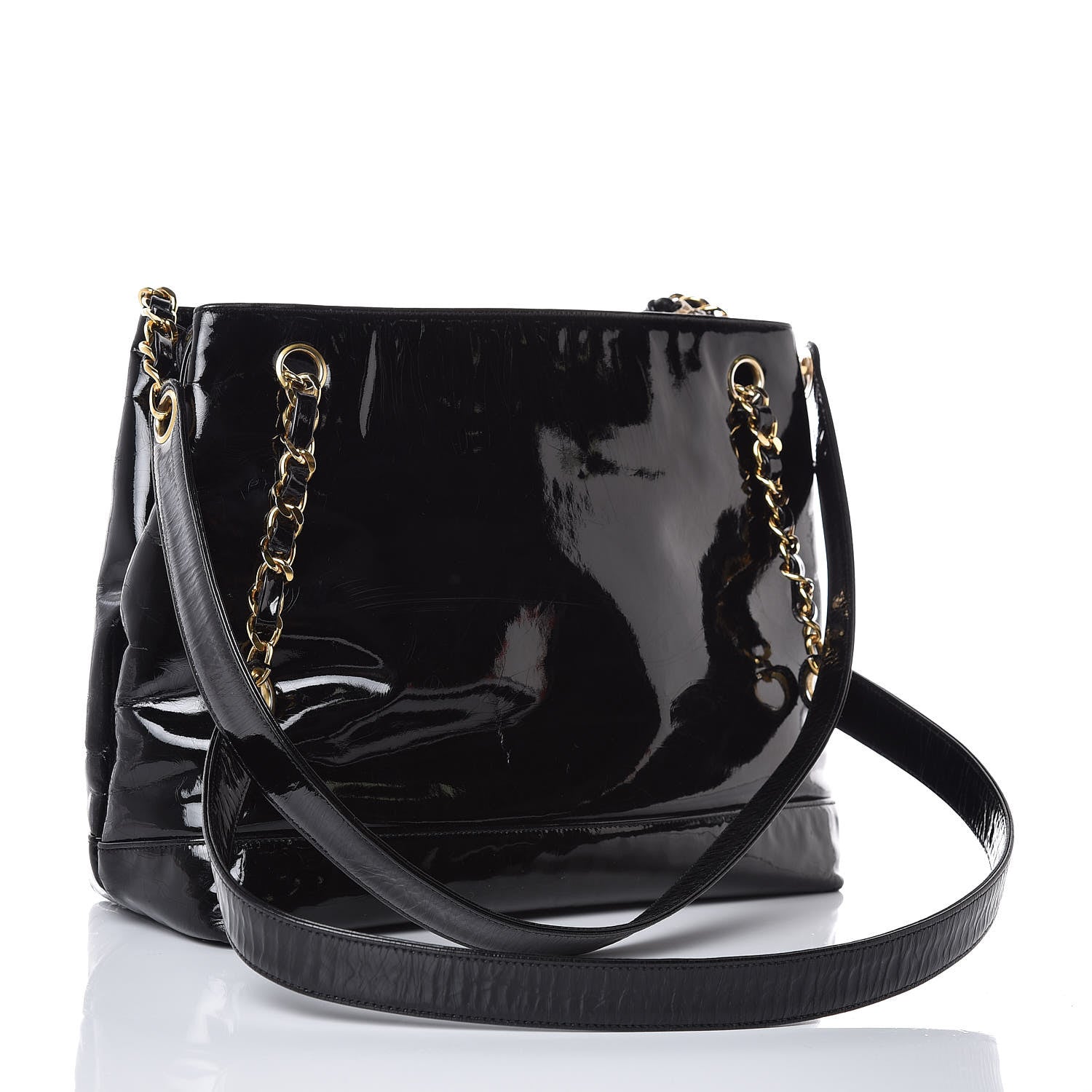 Chanel Patent CC Shoulder Bag Black 3 of 18