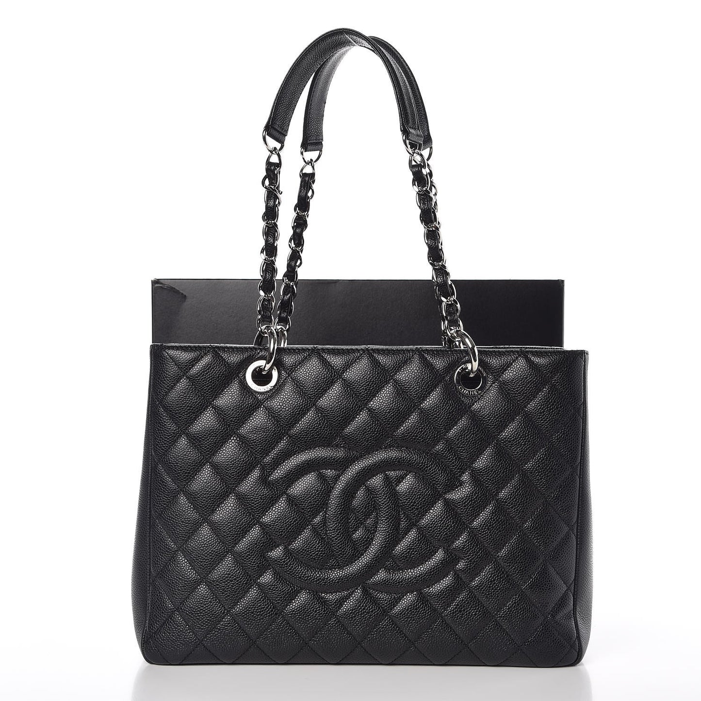 Caviar Quilted Grand Shopping Tote GST Black