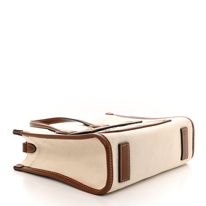 Burberry Smooth Calfskin Canvas Horseferry Print Mini Towner Bag Natural Tan 4 of 11