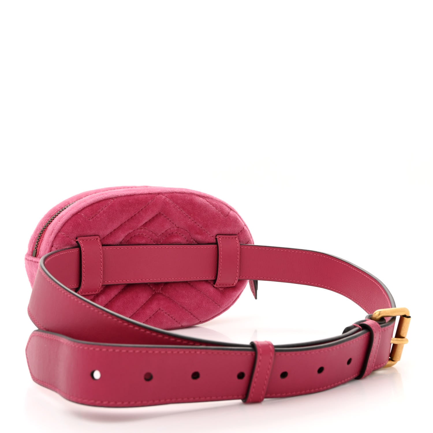 Gucci Velvet Matelasse GG Marmont Belt Bag 85 34 85 34 Light Raspberry Rose 3 of 12