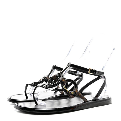 Louis Vuitton Patent Monogram Vedette Mule Sandals 40 Black 3 of 8